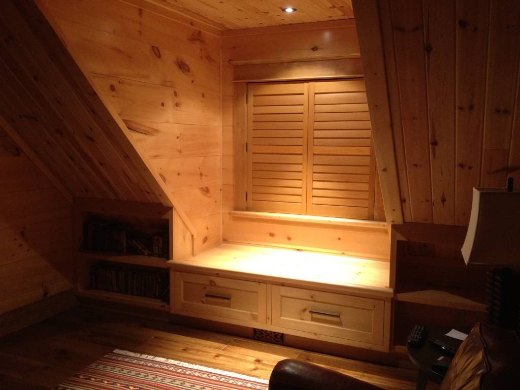 wooden attic cabinet